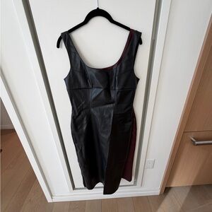 Elegant Black Leather Dress